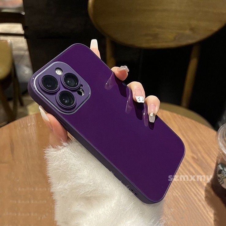 Ốp Điện Thoại Kính Cường Lực Viền Silicon Vuông Chống Sốc Cao Cấp Cho IPhone 14 12 13 Pro Max 14Plus