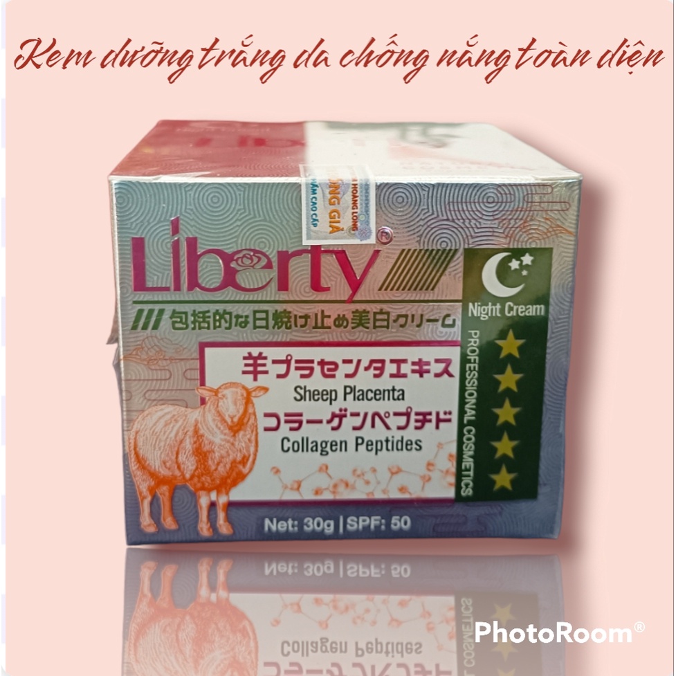 Liberty - Kem Dưỡng Trắng Da Chống Nắng Toàn Diện (Chiết Xuất Nhau Thai Cừu & Collagen Peptide)