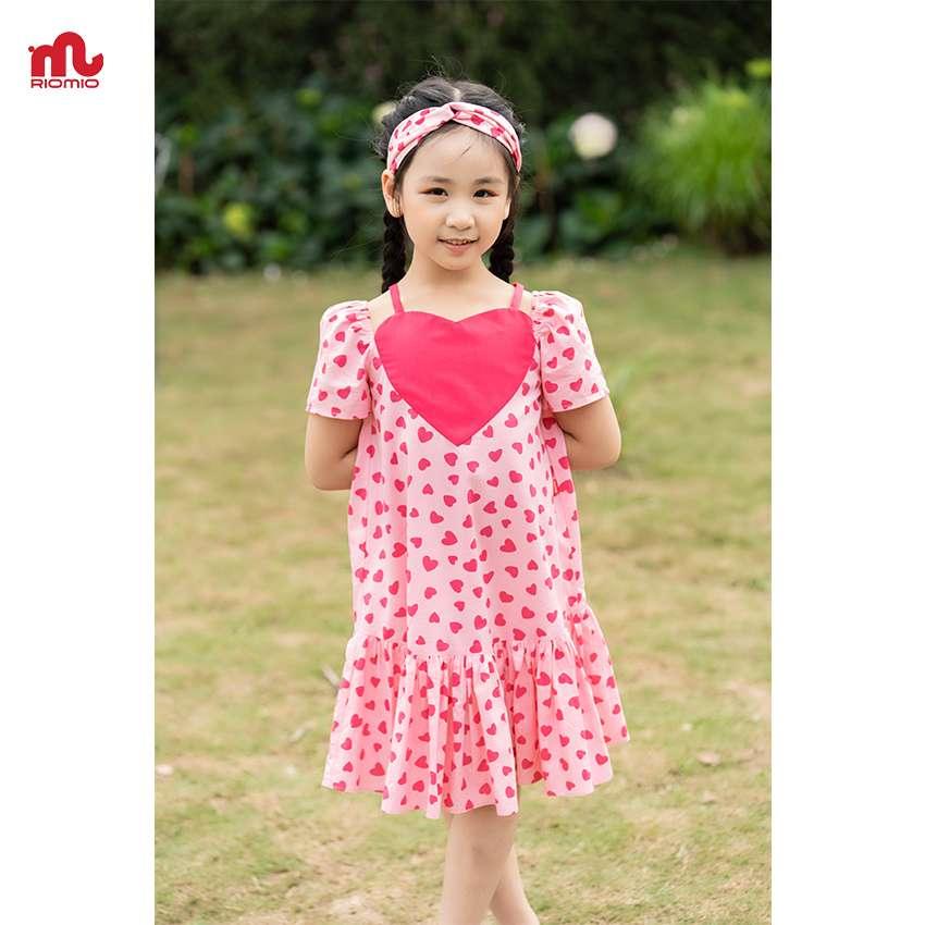Váy thô tim Riomio size 3-8 tuổi (15-30kg) đẹp chất liệu mềm nhẹ cho bé đi chơi dã ngoại mùa hè - RV528