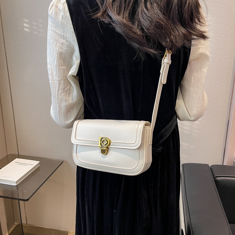 Túi Đeo Chéo Màu Trắng Phong Cách retro Hàn Quốc Đơn Giản Cho Nữ