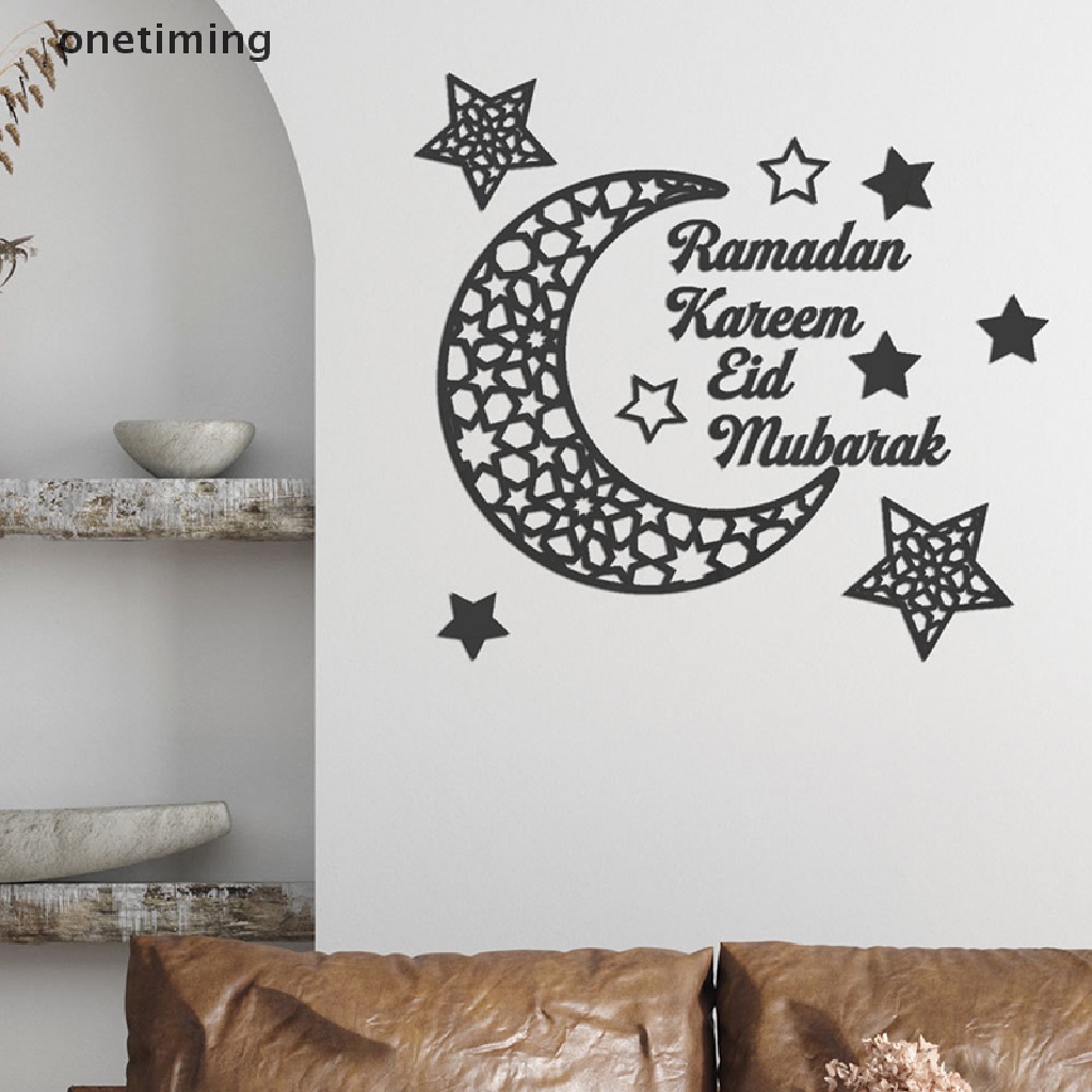 Đề Can Dán Tường DIY Họa Tiết Trăng Sao Phong Cách Ramadan Hồi Giáo Trang Trí Nhà Cửa