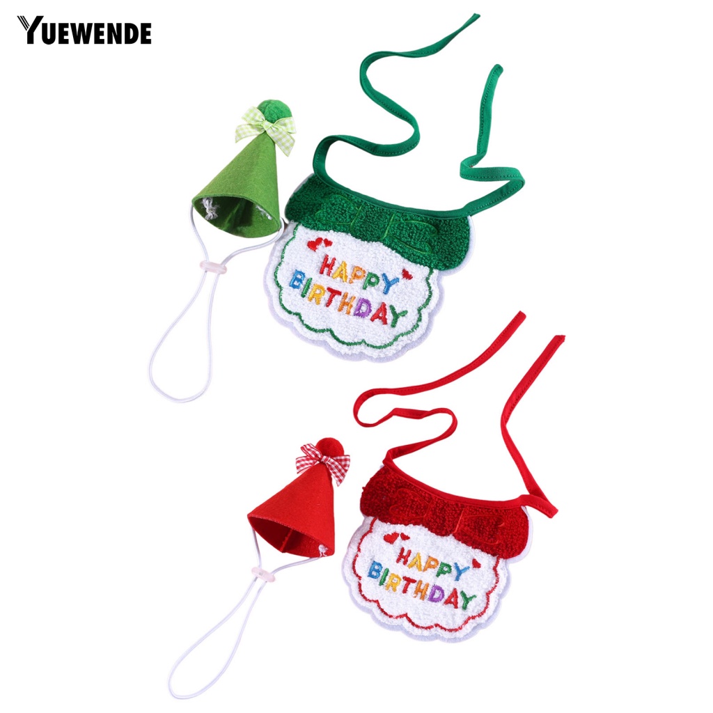 1 Set Mũ Đội Đầu Và Khăn Choàng Cổ Thêu Hình Sáng Tạo Dùng Làm Đạo Cụ Chụp Ảnh Sinh Nhật Cho Thú Cưng