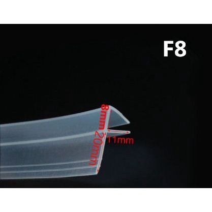 Cuộn Dây Cao Su silicone 2M Dán Cửa Kính / Cửa Sổ / Nhà Tắm Hình Chữ F / h Kích Thước 6 / 8 / 10 / 12Mm Kính