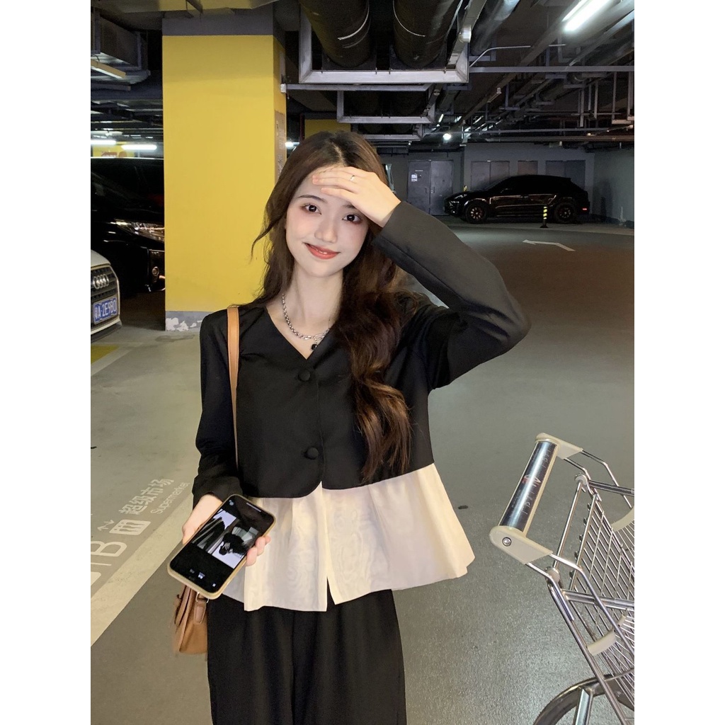 Áo Lưới Tay Dài Cổ Chữ V Thời Trang Mùa Thu Mới Dành Cho Nữ