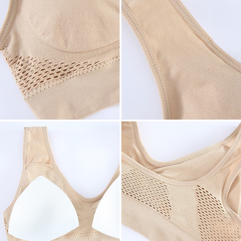 Áo Ngực Thể Thao Dạng Lưới Không Gọng Có Mút Nâng Ngực Size XS-6XL