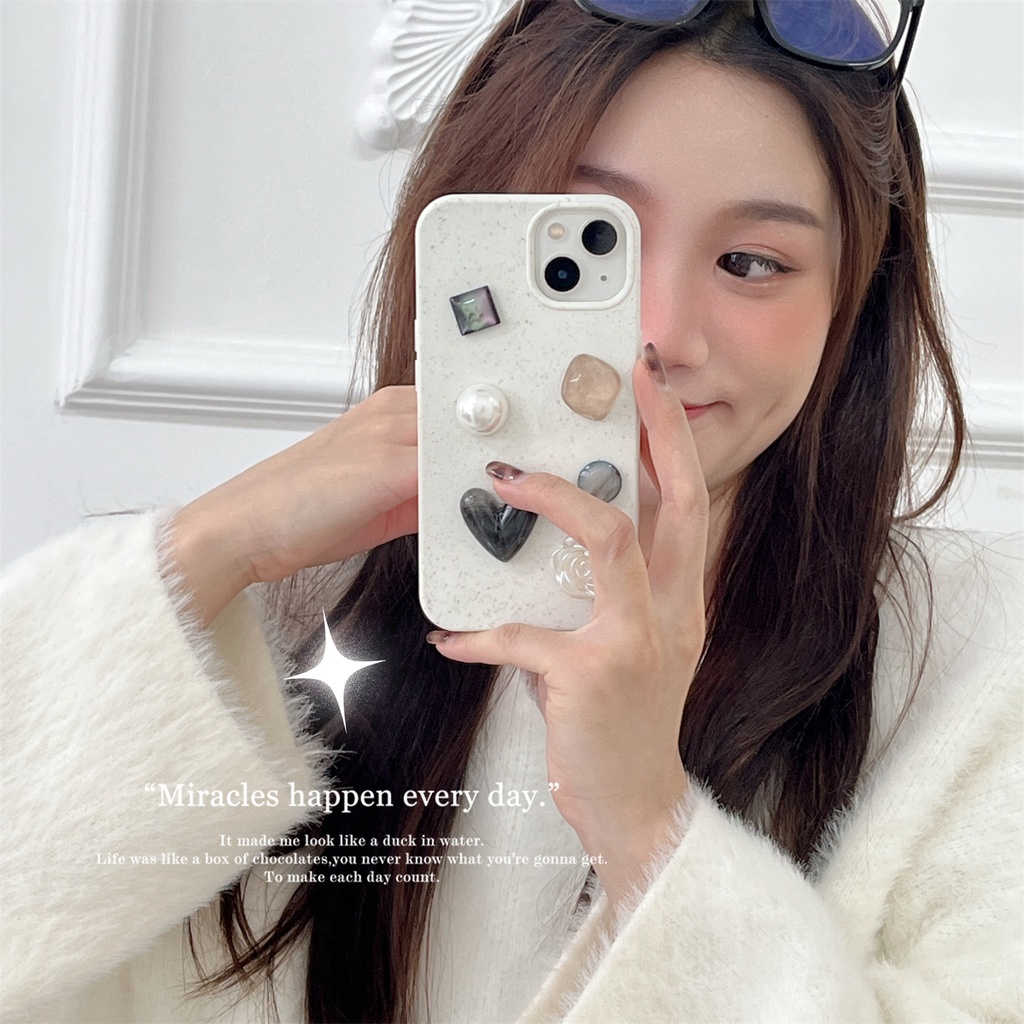 Ốp Điện Thoại TPU Silicon Mềm Chống Sốc Chống Rơi Đính Đá 3D Đơn Giản Sáng Tạo Cho iPhone 14 13 12 11 Pro Max 14 Plus