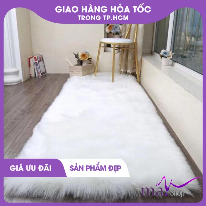 Thảm Lông Trắng Dày KT 100*100cm