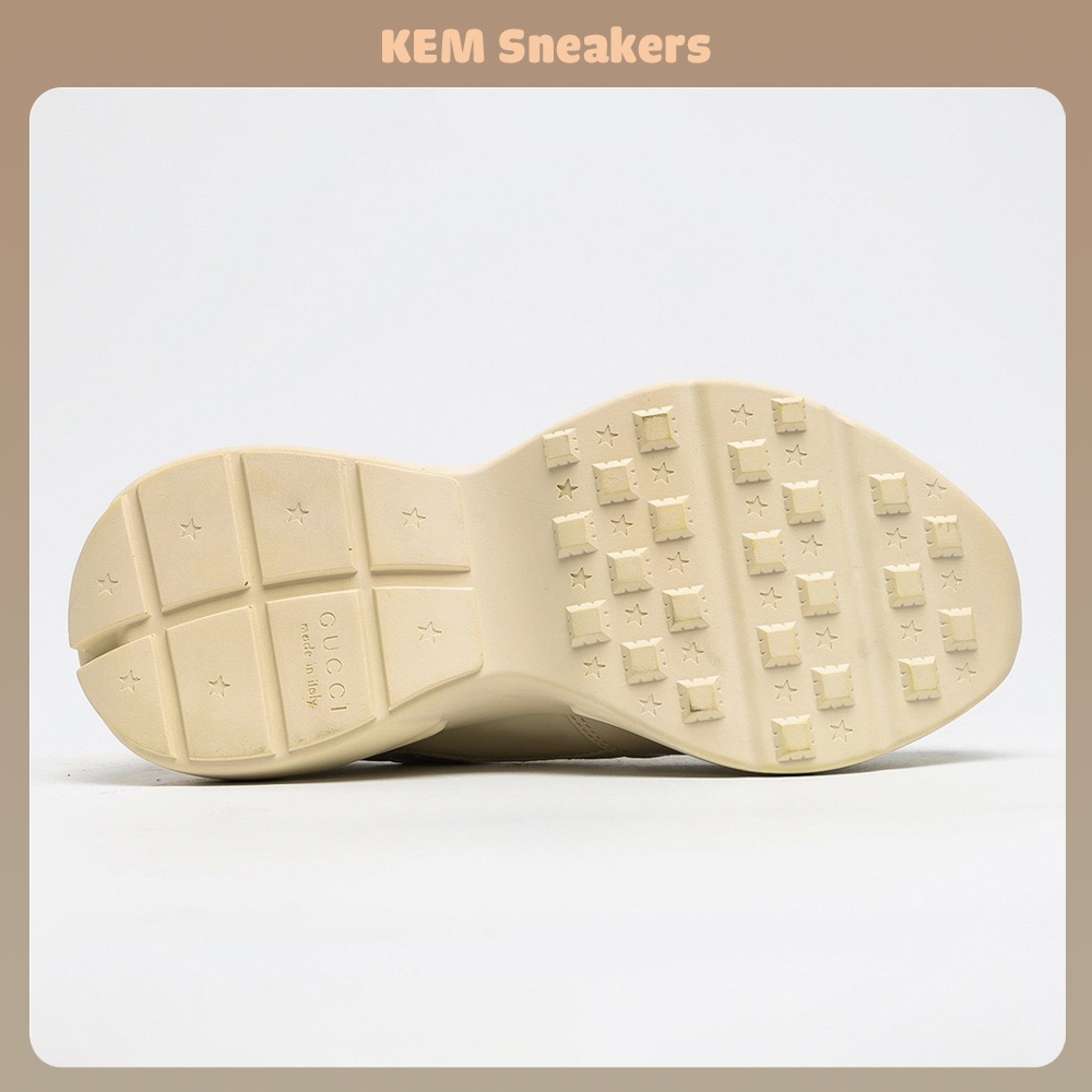 Giày Gucci Rhyton Trơn, Sneaker GC Chunky Đế Tăng Chiều Cao 5cm Size 36-43 Hàng 11