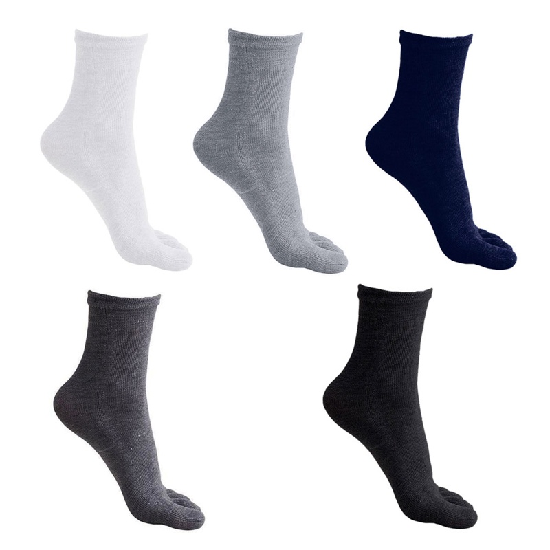 Vớ Xỏ Năm Ngón Bằng polyester cotton Mềm Mại Màu Trơn Thoáng Khí Hoàng Gia Cho Nam