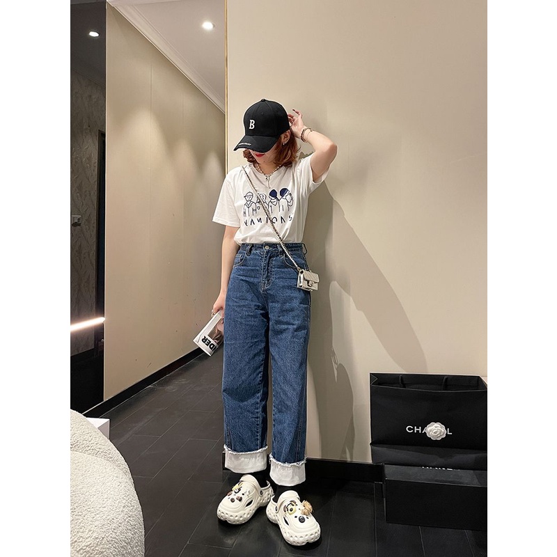 Xăng đan Đế Dày 5Cm Thoáng Khí Họa Tiết Hoạt Hình Phong Cách Hàn Quốc