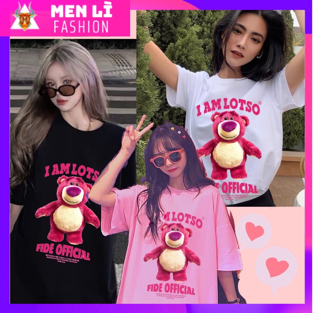 Áo Thun GẤU DÂU LOTSO FIDE Nam Nữ Unisex Form Rộng Tay Lỡ, AT128 trending xu hướng, Men Lì Fashion