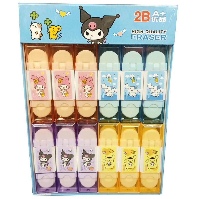 Bộ 4 Cục Tẩy Bút Chì Hai Đầu 2B Sanrio Mymelody Kuromi Cinnamoroll Kiểu Hàn Quốc Dễ Thương
