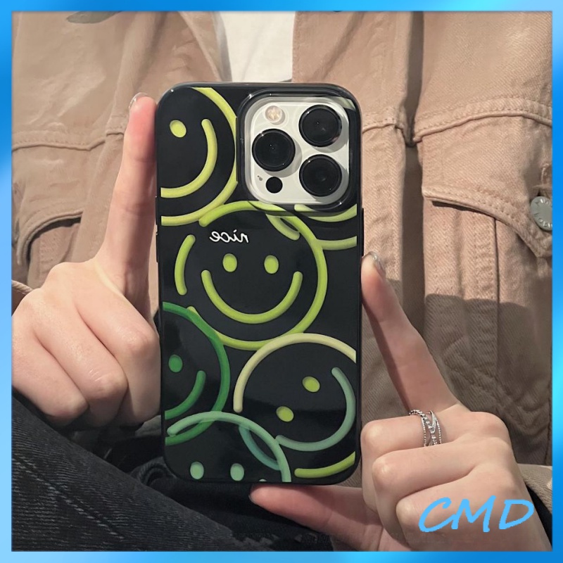 Ốp Điện Thoại Phong Điềm nụ cười lạnh lùng và tình yêu Dẻo Viền Đen Hình Trái Tim / Mặt Cười Cho Iphone 6/6S/6splus/se/7/7plus/8/8plus/X/xs/xsmax/11/12/13/14/Plus/Pro/Pro Max-506