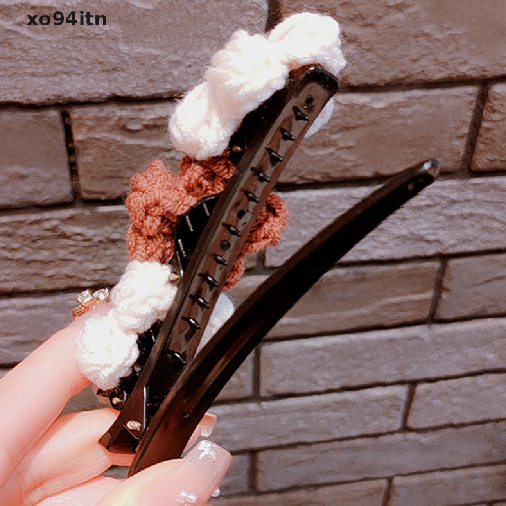 Kẹp Tóc Bện Dây Đính Hoa Hai Lớp Thời Trang Cho Nữ