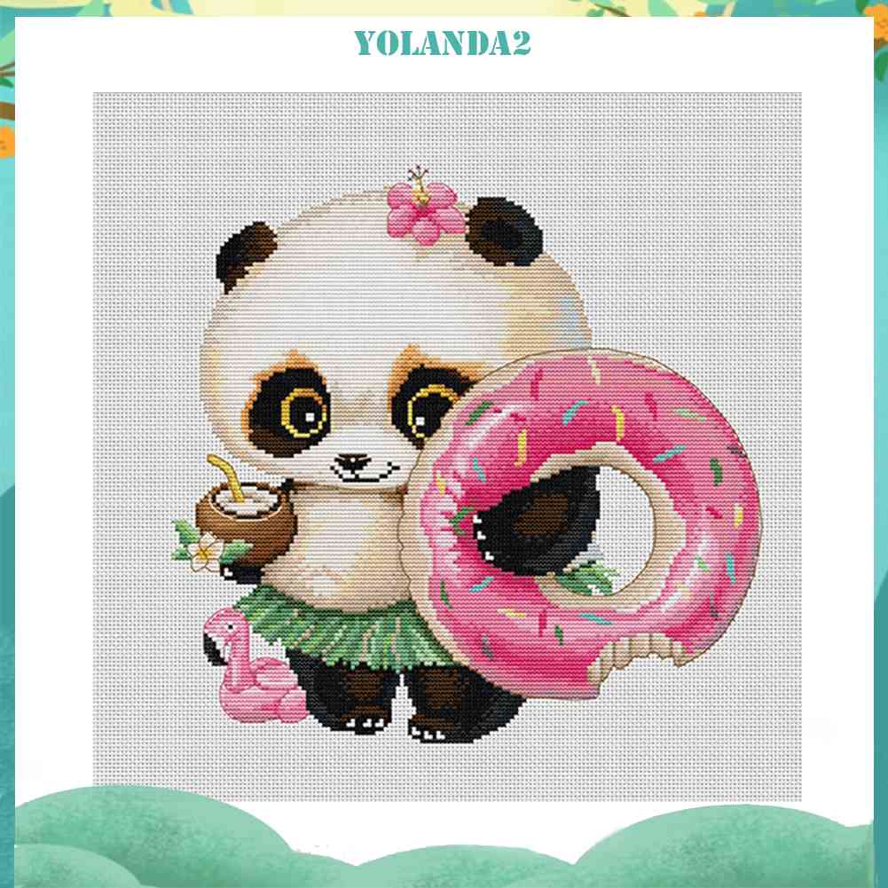 Bộ Tranh Thêu Chữ Thập DIY Hình Gấu Trúc 11CT (4136)