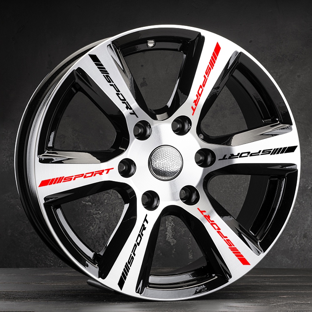 Bộ 4 Miếng Dán Trang Trí Bánh Xe Hơi Thể Thao Bằng Vinyl Tự Dính DIY