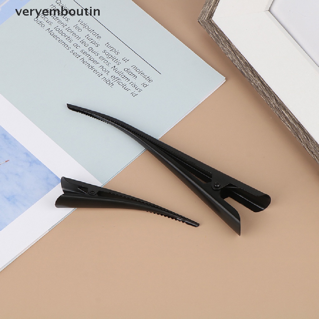 Set 4 Kẹp Tóc Mỏ Vịt Dài 12.5cm Bằng Kim Loại Màu Đen