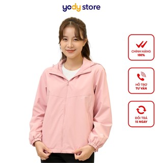 Áo gió nữ YODY bản 3c plus cản gió cản bui cản nước mũ có thể tháo rời AKN50401