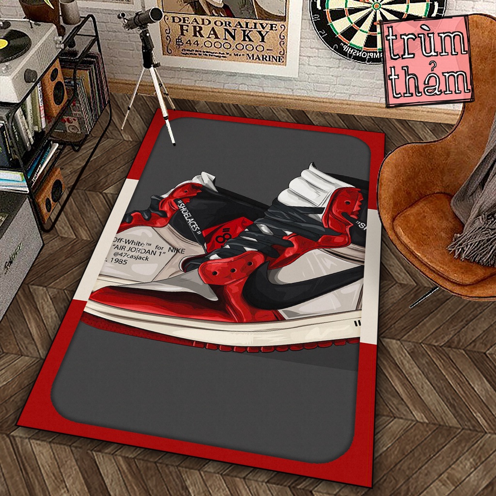 Thảm Trang Trí Jmcase Nikke Jordan Hair Retro Vintage Sneaker Giày X Decor Phòng Ngủ Phòng Khách Văn Phòng