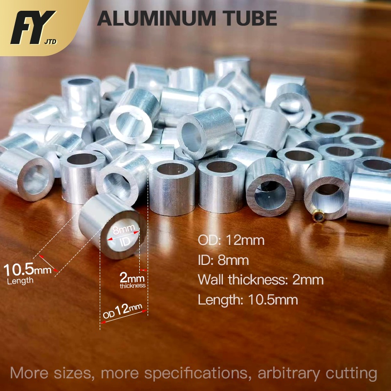 Set 20 Thanh Nhôm Rỗng Đường Kính Trong / Ngoài 12mm ID 8mm 12mm 8mm 2mm 12x8 10.5mm