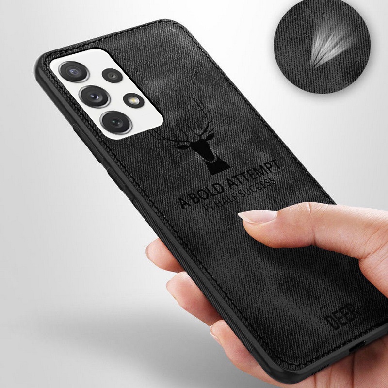 Ốp Điện Thoại Vải Cứng In Hình Hươu Cho Samsung Galaxy S23 S22 S21 Ultra S20 FE Plus