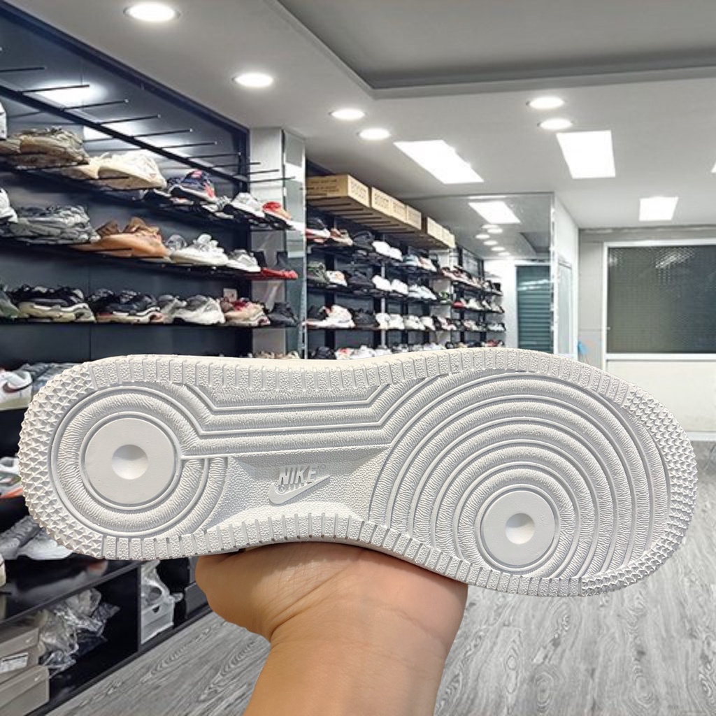 Giày Thể Thao Nam Nữ logo thêu vàng ,Giày_nike Trắng vệt đen Air Force 1 Hàng Đẹp Full Box Bill hót nhất cho nam nữ