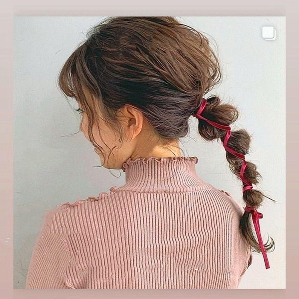 Dây Cột Tóc Ruy Băng Thắt Nơ Bằng Vải Nhung Phong Cách Hàn Quốc Cổ Điển Ngọt Ngào Dành Cho Bạn Nữ 2life