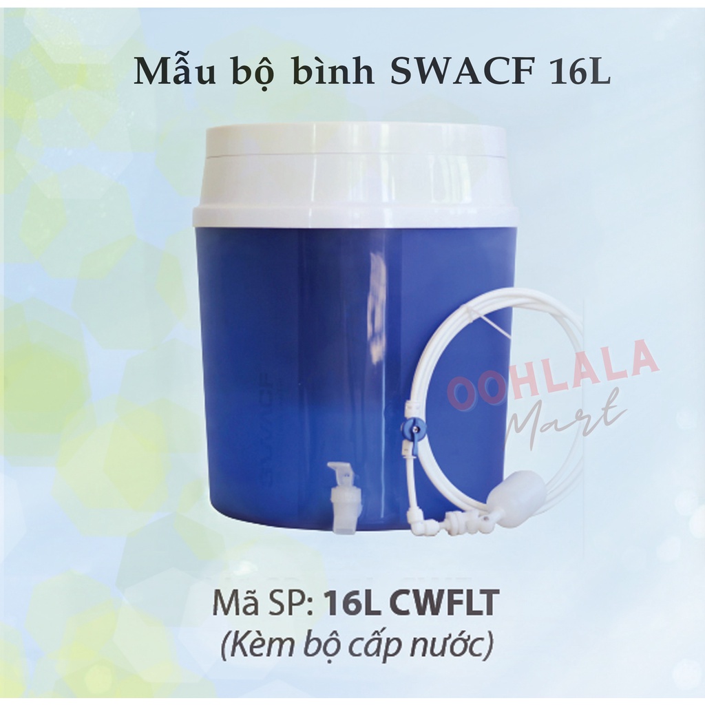 Bình lọc nước SWACF cấp nước tự động - 16L chứa - Lõi lọc gốm 7L phủ Nano Bạc diệt khuẩn