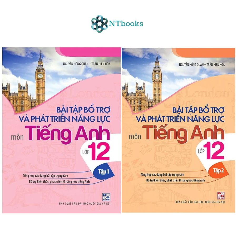 Sách - Combo Bài Tập Bổ Trợ Và Phát Triển Năng Lực Môn Tiếng Anh Lớp 12 Tập 1 + Tập 2