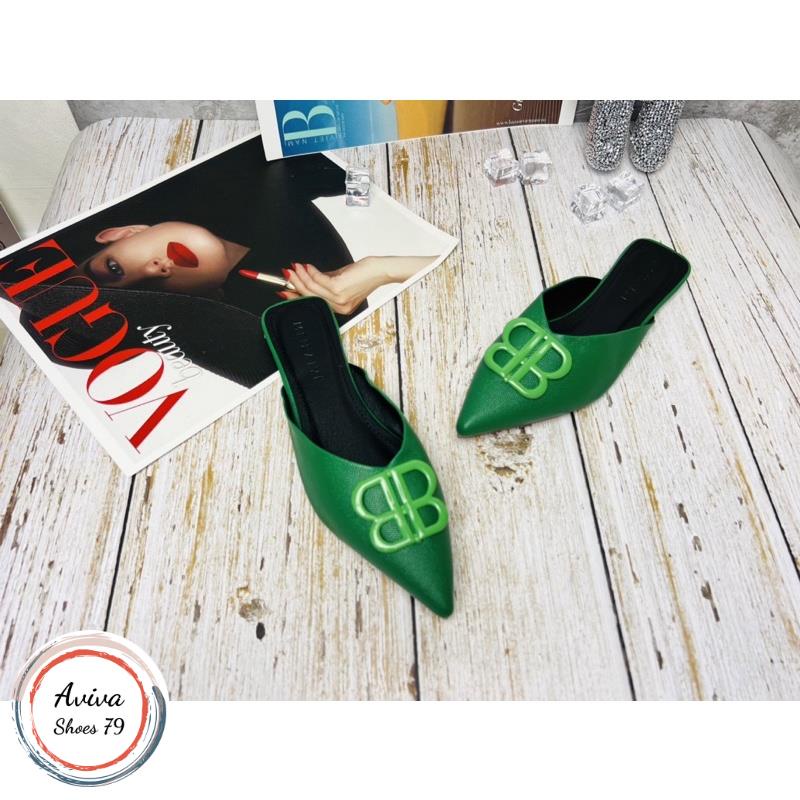 Giày sục mũi nhọn  da sần xinh xắn hót quanh năm.