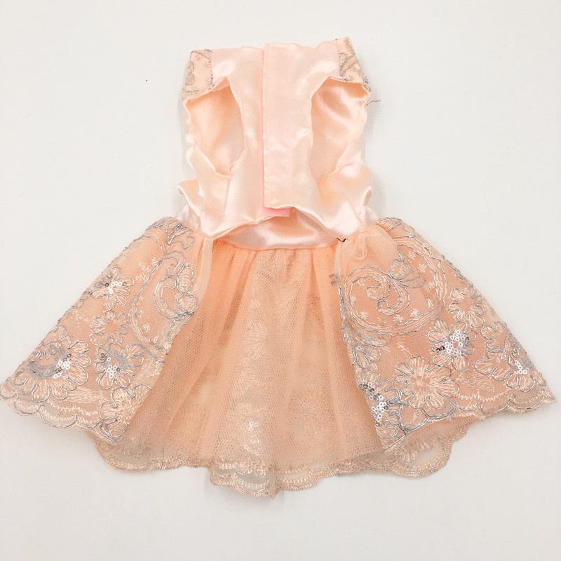 Đầm Xòe Công Chúa Đính Kim Sa Thêu Tay Tinh Tế Cho Cún Cưng / Mèo Mặc Trong Tiệc Cưới / Sinh Nhật