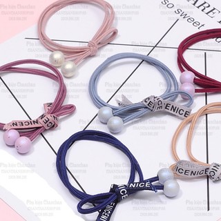 Cột tóc hạt châu thắt ruy băng nơ 5k - mua 10 giảm 20%