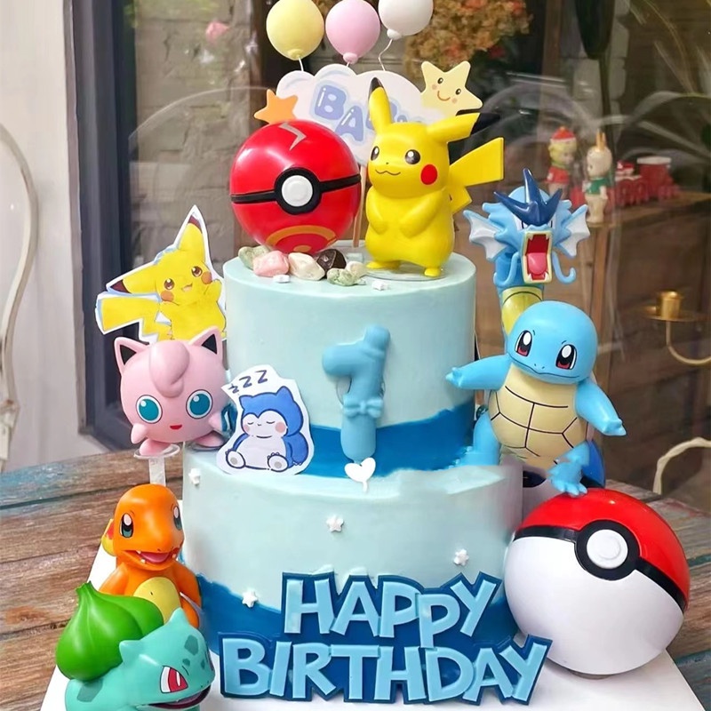 Bộ 6 Mô Hình Nhân Vật Pokemon Bằng Pvc Dễ Thương Dùng Trang Trí Bánh Kem