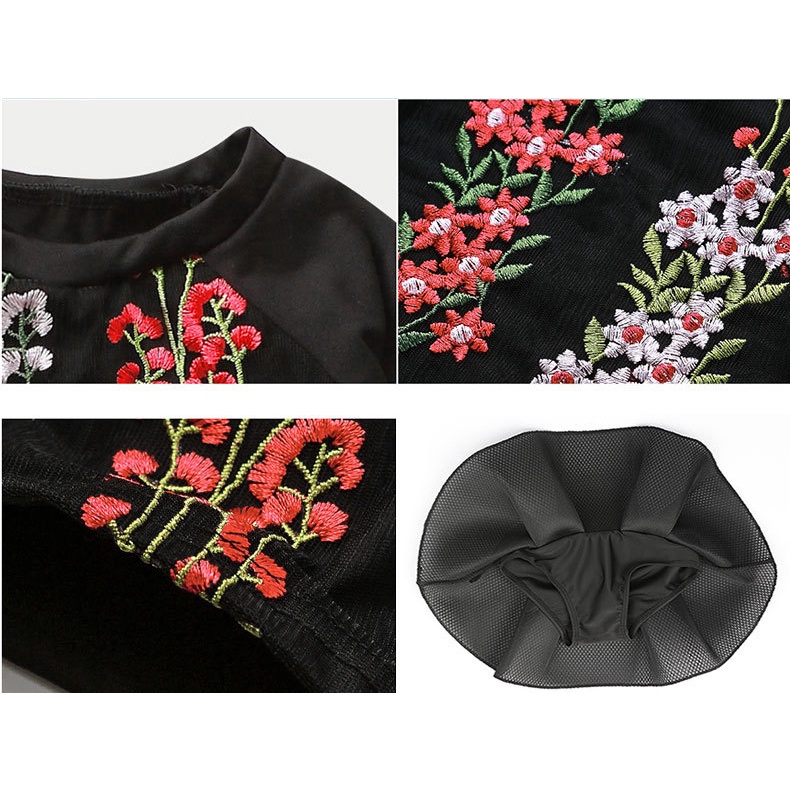 BBB Infant Baby Girls Floral Prints Long Sleeve Split Swimwear Kids Quick Drying Swimsuit Beach Dress Dancing Lace Dress