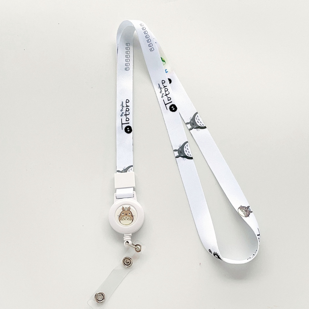 Dây Đeo Thẻ Co Giãn Họa Tiết Totoro Màu Đen Dễ Thương