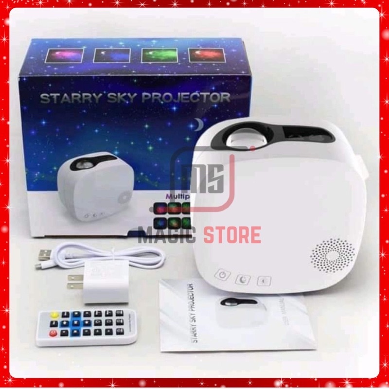 Đèn thiên hà V2 chiếu sao bay phòng chiếu trần trăng non loa bluetooth siêu bay.😍