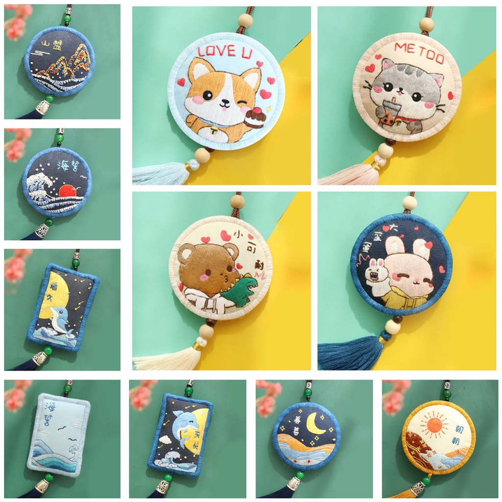 Túi Thơm Thêu Hình Chó Shiba May Mắn Dễ Thương Lâu Trôi