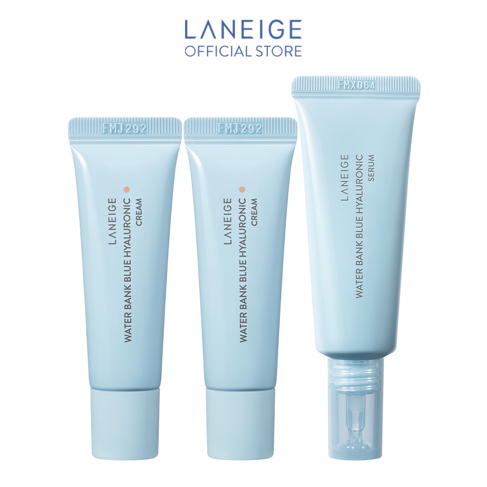 [HB gift] Bộ 2 Kem Dưỡng Ẩm Dành Cho Da Thường Và Da Khô Laneige Water Bank Blue HA Cream Dry 10mlx2 và Tinh chất 2