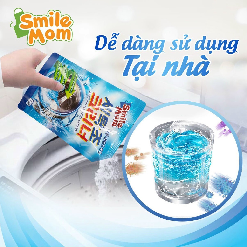 Bột Tẩy Lồng Máy Giặt Hàn Quốc Smile Mom 450Gr Chính Hãng