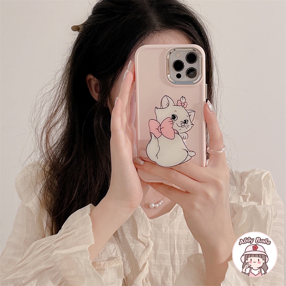 Ốp Điện Thoại TPU Mềm Chống Mồ Hôi Họa Tiết Mèo Hoạt Hình Có Giá Đỡ Kim Loại Cho IPhone 14 Pro Max 13 12 11 Pro Max