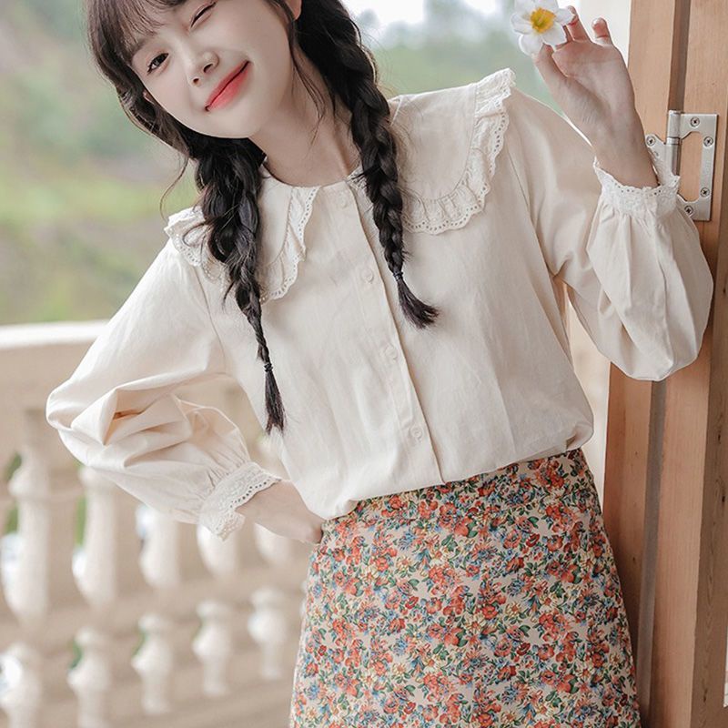 Áo Sơ Mi Tay Dài Phong Cách Nhật Bản Ngọt Ngào Mẫu Mới 2023