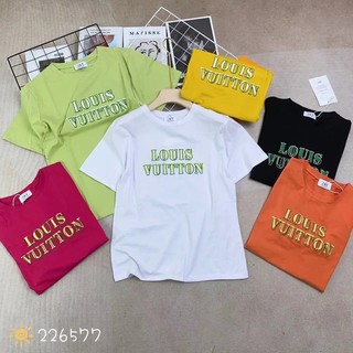 Áo thun nữ tay ngắn in hình chữ luôn vui tươi hàng Quảng Châu chất cotton, áo phông mùa hè dễ mặc 226577 5