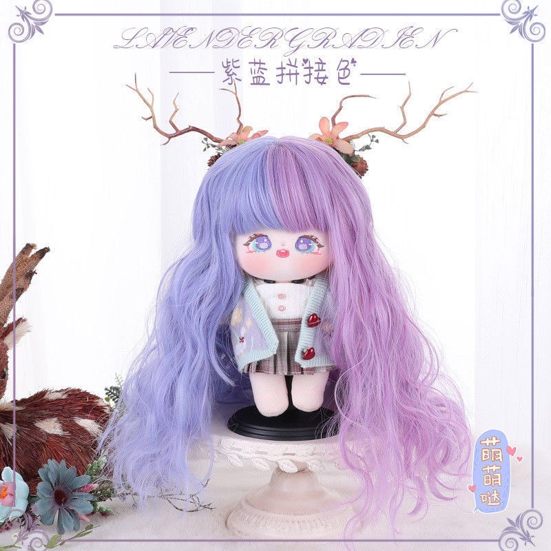 Bộ Tóc Giả Xoăn Dài Bằng cotton Lụa Chịu Nhiệt Cao Phù Hợp Cho Búp Bê 20cm