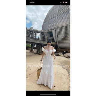 Đầm maxi đi biển khoét eo tiểu thư