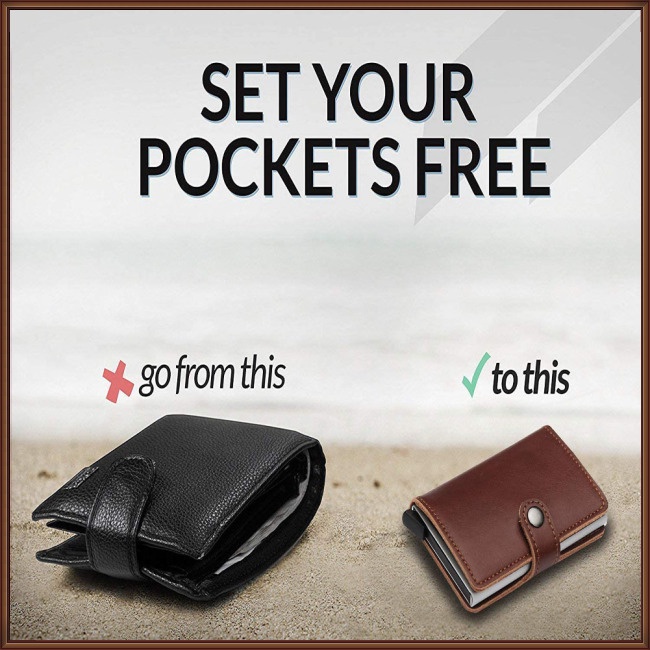 Ví Đựng Thẻ Tín Dụng Bật Lên Tự Động Chống Trộm Rfid Sự Bảo Vệ