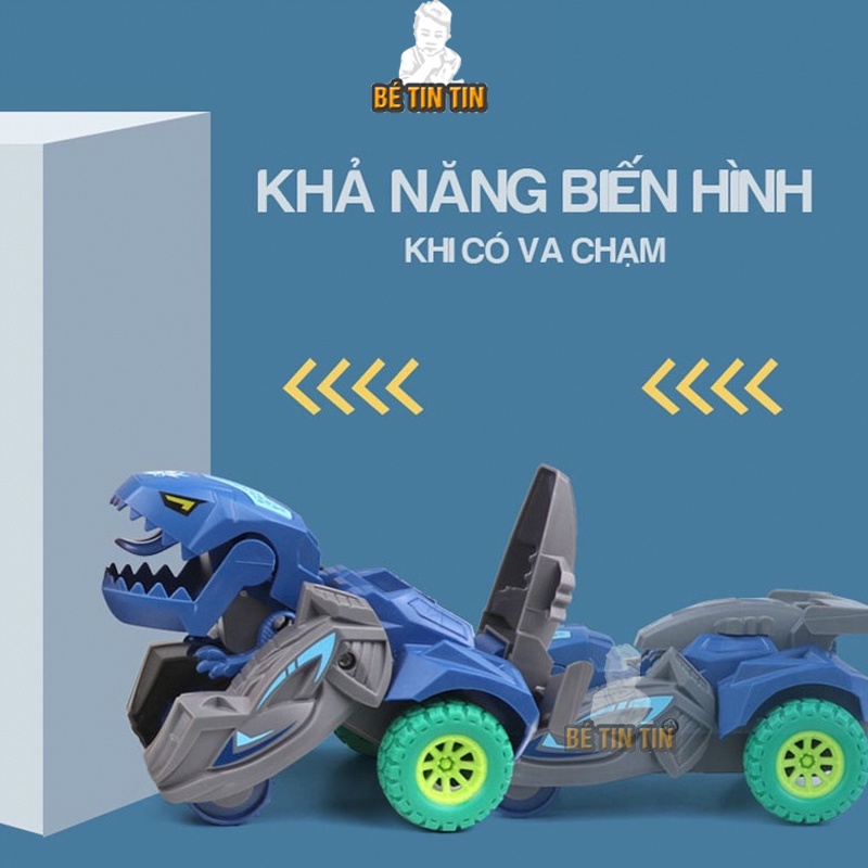 combo Đồ chơi xe khủng long đại chiến biến hình và Đồ chơi máy bay trực thăng cảnh sát mini