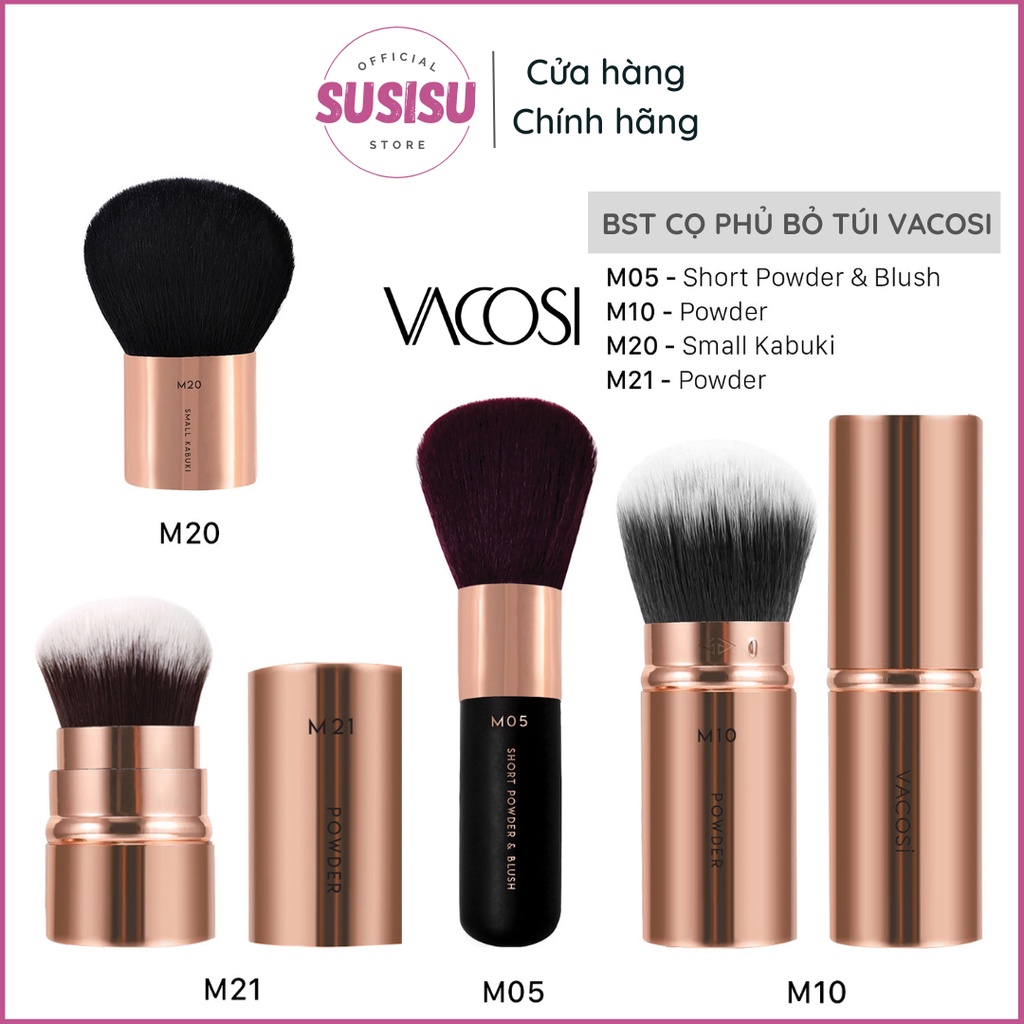 BST Cọ phủ phấn bỏ túi Vacosi Hàn Quốc đủ mẫu | Cọ đánh má hồng, highlight-shading