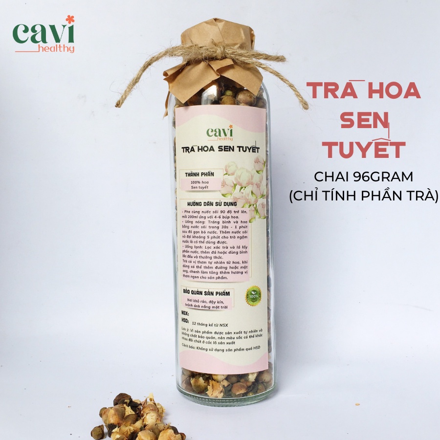 Trà Hoa Sen Tuyết sấy khô 100g giúp đào thải độc tố, làm trắng da Cavi Healthy