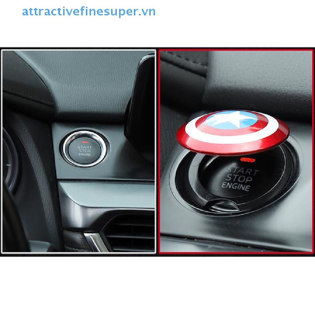 Vỏ Bọc Nút Công Tắc Khởi Động Xe Hơi Hình Captain America
