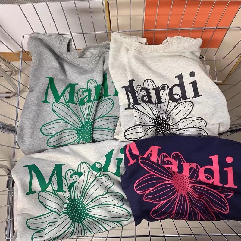 Mardi mercredi Phiên Bản Hàn Quốc 6 Màu Mẫu Mới In Chữ Hoa Hướng Dương Lớn Phong Cách Harajuku